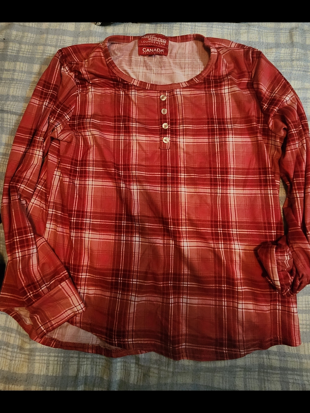 Women's Red Plaid Sleep Top